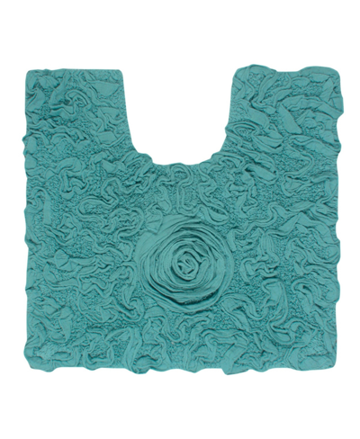 Home Weavers Bell Flower Bath Rug, 20" X 20" In Turquoise