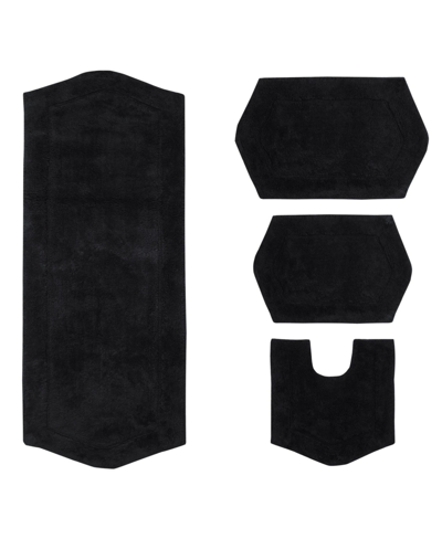 Home Weavers Waterford 4-pc. Bath Rug Set In Black