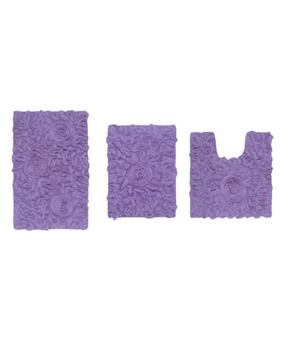 Home Weavers Bell Flower 3-pc. Bath Rug Set In Purple