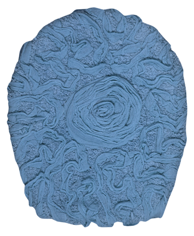 Home Weavers Bell Flower Lid Cover, 18" X 18" In Sky Blue