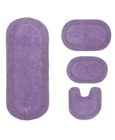 Home Weavers Double Ruffle 4-pc. Bath Rug Set In Purple