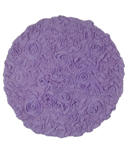 Home Weavers Bell Flower Bath Rug, 30" Round In Purple
