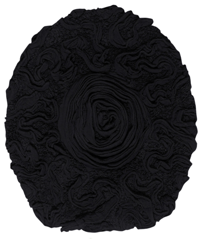 Home Weavers Bell Flower Lid Cover, 18" X 18" In Black