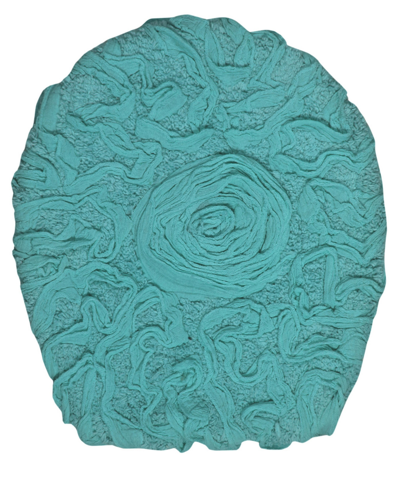Home Weavers Bell Flower Lid Cover, 18" X 18" In Turquoise