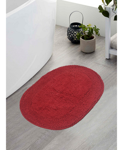 Home Weavers Double Ruffle Bath Rug, 17" X 24" In Red