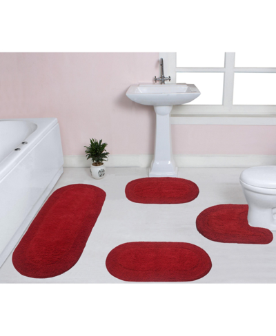 Home Weavers Double Ruffle 4-pc. Bath Rug Set In Red