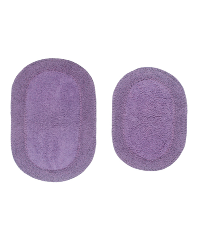 Home Weavers Double Ruffle 2-pc. Bath Rug Set In Purple