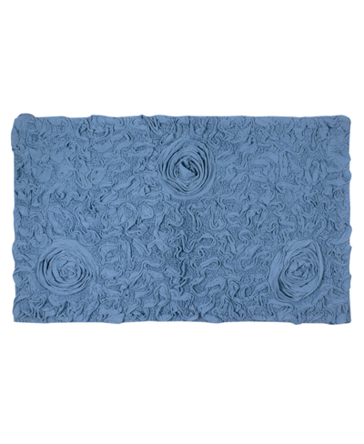 Home Weavers Bell Flower Bath Rug, 24" X 40" In Sky Blue