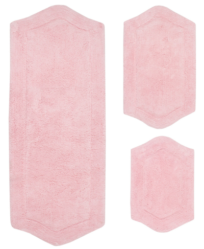 Home Weavers Waterford Bath Rug Set, 3 Piece Bedding In Pink