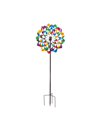 EVERGREEN 84"H WIND POWERED LIGHTED WIND SPINNER, MULTICOLOR FLOWER