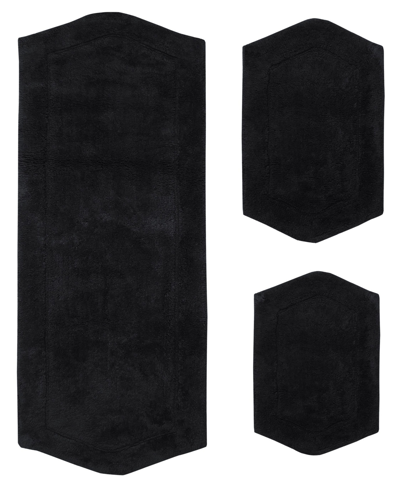 Home Weavers Waterford 3-pc. Bath Rug Set In Black