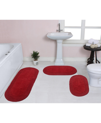 Home Weavers Double Ruffle 3-pc. Bath Rug Set In Red