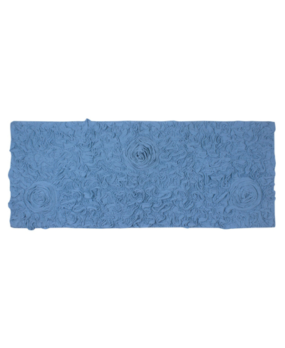 Home Weavers Bell Flower Runner Bath Rug 21" X 54" In Sky Blue