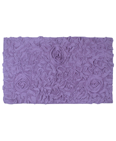 Home Weavers Bell Flower Bath Rug, 24" X 40" In Purple