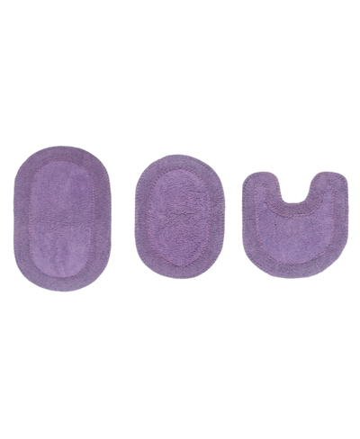 Home Weavers Double Ruffle 3-pc. Bath Rug Set In Purple