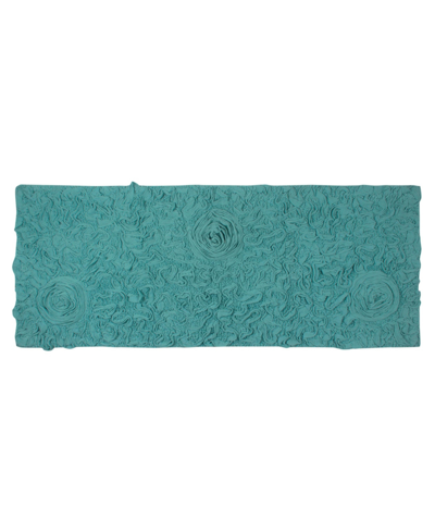 Home Weavers Bell Flower Runner Bath Rug 21" X 54" In Turquoise