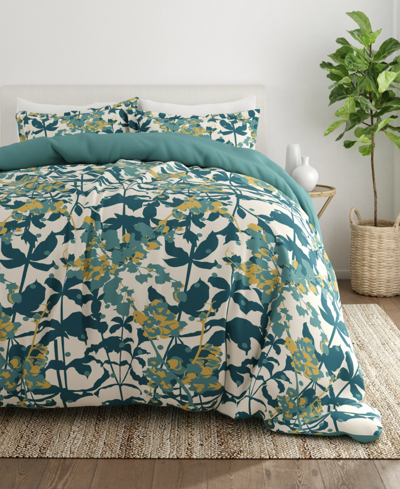 Ienjoy Home Home Collection Premium Ultra Soft 3 Piece Reversible Duvet Cover Set, Queen In Teal