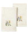 Linum Home Turkish Cotton Belinda Embellished 2-pc. Fingertip Towel Set In Beige