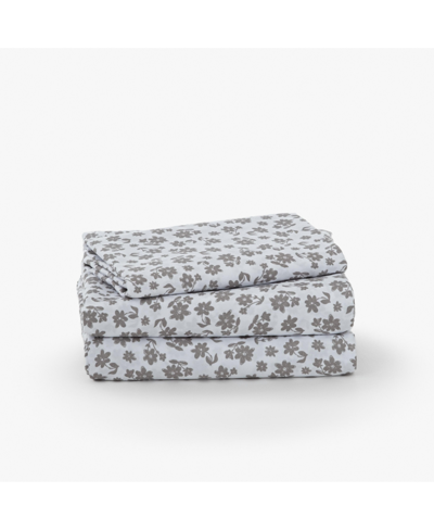 Ocm 3-piece Microfiber College Dorm Bed Sheet Set In Twin Xl In Mini Gray Floral