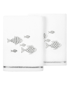 Linum Home Turkish Cotton Figi Embellished 2-pc. Hand Towel Set In White