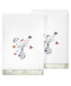 Linum Home Turkish Cotton Stella Embellished 2-pc. Hand Towel Set In White