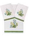 Linum Home Turkish Cotton Botanica Embellished 3-pc. Bath Towel Set In Silver