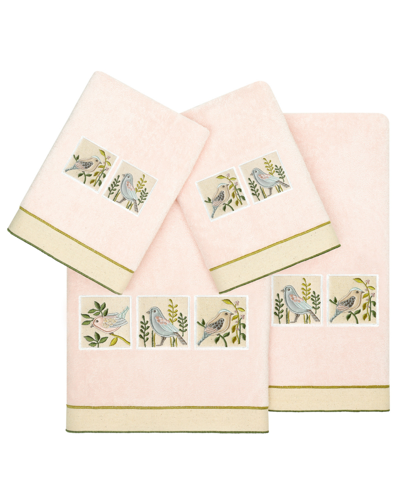 Linum Home Turkish Cotton Belinda Embellished 4-pc. Bath Towel Set In Blush