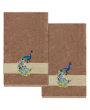 Linum Home Turkish Cotton Penelope Embellished 2-pc. Bath Towel Set In Latte