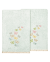 Linum Home Textiles Turkish Cotton Mariposa Embellished Bath Towel Set, 2 Piece In Aqua