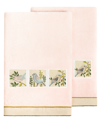 Linum Home Textiles Turkish Cotton Belinda Embellished Bath Towel Set, 2 Piece In Blush