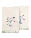 Linum Home Turkish Cotton Stella Embellished 2-pc. Hand Towel Set In Beige