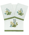 Linum Home Turkish Cotton Botanica Embellished 3-pc. Bath Towel Set In Aqua