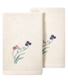 Linum Home Turkish Cotton Stella Embellished 2-pc. Fingertip Towel Set In Beige