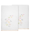 Linum Home Textiles Turkish Cotton Mariposa Embellished Bath Towel Set, 2 Piece In Silver