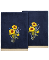 LINUM HOME TEXTILES TURKISH COTTON GIRASOL EMBELLISHED BATH TOWEL SET, 2 PIECE