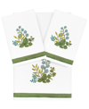 Linum Home Turkish Cotton Botanica Embellished 3-pc. Bath Towel Set In White