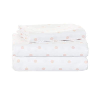 Ocm 3-piece Supersoft Microfiber College Dorm Bed Sheet Set In Twin Xl In Pink Polka Dots