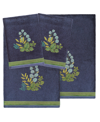 Linum Home Turkish Cotton Botanica Embellished 4-pc. Bath Towel Set In Marine