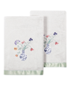 Linum Home Turkish Cotton Stella Embellished 2-pc. Hand Towel Set In Silver
