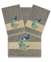 Linum Home Turkish Cotton Penelope Embellished 3-pc. Bath Towel Set In Dark Gray