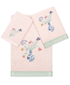 Linum Home Textiles Turkish Cotton Stella Embellished Towel Set, 3 Piece In Blush