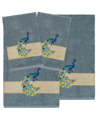 Linum Home Turkish Cotton Penelope Embellished 4-pc. Bath Towel Set In Teal