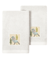 Linum Home Turkish Cotton Belinda Embellished 2-pc. Fingertip Towel Set In Silver