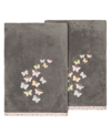 Linum Home Turkish Cotton Mariposa Embellished 2-pc. Bath Towel Set In Charcoal