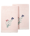 Linum Home Turkish Cotton Stella Embellished 2-pc. Fingertip Towel Set In Blush