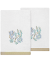 Linum Home Turkish Cotton Aaron Embellished 2-pc. Bath Towel Set In Silver