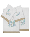Linum Home Turkish Cotton Aaron Embellished 4-pc. Bath Towel Set In Silver