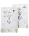 Linum Home Turkish Cotton Stella Embellished 2-pc. Hand Towel Set In Silver