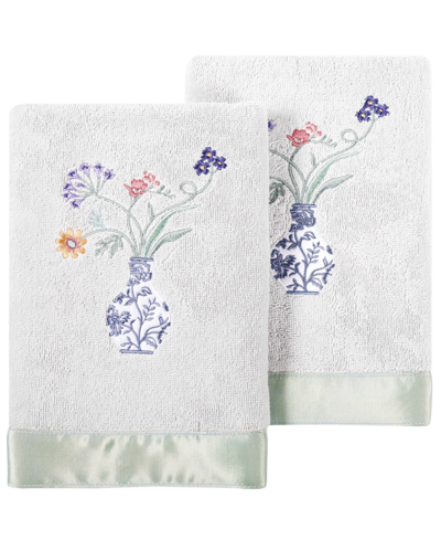 LINUM HOME TURKISH COTTON STELLA EMBELLISHED 2-PC. HAND TOWEL SET