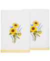 Linum Home Textiles Turkish Cotton Girasol Embellished Bath Towel Set, 2 Piece In Silver